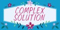 Text showing inspiration Complex Solution. Concept meaning computer time or service including data processing services Royalty Free Stock Photo