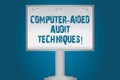 Handwriting text Computer Aided Audit Techniques. Concept meaning Using computer to automate IT audit process Blank Lamp