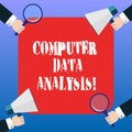 Handwriting text Computer Data Analysis. Concept meaning using computer to assist qualitative data analysis Hu analysis Royalty Free Stock Photo