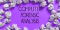 Inspiration showing sign Computer Forensic Analysis. Internet Concept evidence found in computers and storage media