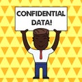 Handwriting text Confidential Data. Concept meaning information that is not available to the general public Smiling Man