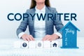 Handwriting text Copywriter. Business idea writing the text of advertisements or publicity material