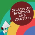 Handwriting text Creativity Branding And Identity. Concept meaning Marketing advertising design strategies Hu analysis Hand Royalty Free Stock Photo