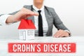 Handwriting text Crohn S Is Disease. Business overview the chronic inflammatory disease of the intestines New home