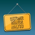 Handwriting text Customer Behavior Analysis. Concept meaning buying behaviour of consumers who use goods Blank Hanging