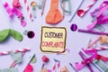 Handwriting text Customer Complaints. Conceptual photo expression of dissatisfaction on a consumer s is behalf Colorful
