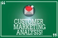 Handwriting text Customer Marketing Analysis. Concept meaning evaluation of data associated with customer need Open