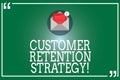 Handwriting text Customer Retention Strategy. Concept meaning Actions to retain as analysisy customers as possible Open