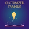 Handwriting text Customized Training. Concept meaning Designed to Meet Special Requirements of Employers