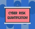 Handwriting text Cyber Risk Quantification. Concept meaning maintain an acceptable level of loss exposure Blank Portable