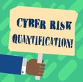 Handwriting text Cyber Risk Quantification. Concept meaning maintain an acceptable level of loss exposure Hu analysis