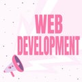 Text caption presenting Web Development. Business showcase Web Development Megaphone Drawing With Lightning Wave Sound