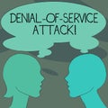 Handwriting text Denial Of Service Attack. Concept meaning Attack meant to shut down a machine or network Silhouette Royalty Free Stock Photo