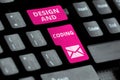 Text caption presenting Design And Coding. Word for HTML and programming, Cross platform development website Royalty Free Stock Photo
