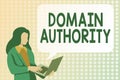 Handwriting text Domain Authority. Conceptual photo calculated metric for how well a domain is likely to rank Studying