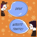 Handwriting text Drive Website Traffic. Concept meaning Increase the number of visitors to business website Hand Drawn