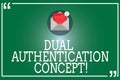 Handwriting text Dual Authentication Concept. Concept meaning Need two types of credentials for authentication Open