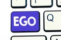 Handwriting text Ego. Concept meaning Sense of selfesteem selfworth of a person Conscious thinking matter