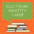 Handwriting text Electronic Identity Card. Concept meaning digital solution for proof of identity of citizens Uneven Pile of