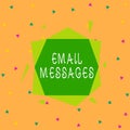 Handwriting text Email Messages. Concept meaning a messages that has been sent using electronic mail Asymmetrical uneven shaped