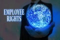 Handwriting text Employee Rights. Concept meaning All employees have basic rights in their own workplace Elements of this image Royalty Free Stock Photo