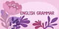 Handwriting text English Grammar. Word Written on courses cover all levels of speaking and writing in english