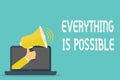 Handwriting text Everything Is Possible. Concept meaning Any outcome could occur Anything can happen Royalty Free Stock Photo