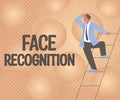 Handwriting text Face Recognition. Business concept ability of a computer to scan and recognize human faces