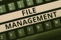 Text showing inspiration File Management. Business overview computer program that provides user interface to manage data Royalty Free Stock Photo
