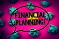 Handwriting text Financial Planning Motivational Call. Concept meaning Accounting Planning Strategy Analyze Huge emerald paper lob