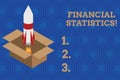 Handwriting text Financial Statistics. Concept meaning Comprehensive Set of Stock and Flow Data of a company Fire