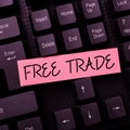 Handwriting text Free Trade. Business showcase The ability to buy and sell on your own terms and means