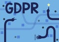 Handwriting text Gdpr. Word for regulation that protect the personal data and privacy of EU citizens Three Long Hands
