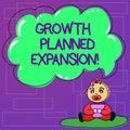 Handwriting text Growth Planned Expansion. Concept meaning exposing the business to a wider customers Baby Sitting on Rug with