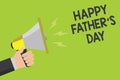 Handwriting text Happy Father s is Day. Concept meaning time of year to celebrate fathers all over the world Announcement symbol s