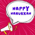 Conceptual caption Happy Hanukkah. Business idea Jewish festival celebrated from the 25th of Kislev to the 2nd of Tevet