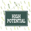 Handwriting text High Potential. Concept meaning individuals who are the rising stars in your organization Colored memo reminder Royalty Free Stock Photo