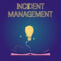 Handwriting text Incident Management. Concept meaning Process to return Service to Normal Correct Hazards Royalty Free Stock Photo