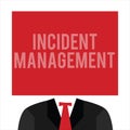 Handwriting text Incident Management. Concept meaning Process to return Service to Normal Correct Hazards Royalty Free Stock Photo