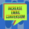 Handwriting text Increase Email Conversion. Concept meaning Action taking place on your landing page Stack of Speech Royalty Free Stock Photo