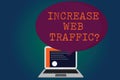 Handwriting text Increase Web Trafficquestion. Concept meaning number of visitors and visits in a website Certificate
