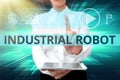 Handwriting text Industrial Robot. Conceptual photo robotic mechanism used in the fabrication of products Lady In
