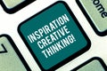 Handwriting text Inspiration Creative Thinking. Concept meaning Ability to come up with fresh and new ideas Keyboard key