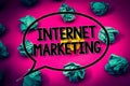 Handwriting text Internet Marketing. Concept meaning Online Commerce Networking Entrepreneur Entrepreneurship Huge emerald paper l