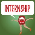 Handwriting text Internship. Concept meaning Student Trainee working on organization to gain experience Royalty Free Stock Photo
