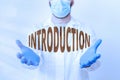 Handwriting text Introduction. Concept meaning act or process of introducing : the state of being introduced Laboratory