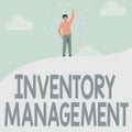 Text caption presenting Inventory Management. Business overview Overseeing Controlling Storage of Stocks and Prices Man