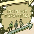 Sign displaying Inventory Management. Business idea Overseeing Controlling Storage of Stocks and Prices