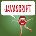Handwriting text Javascript. Concept meaning Computer programming language used to create interactive effects Royalty Free Stock Photo