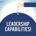 Handwriting text Leadership Capabilities. Concept meaning Set of Perforanalysisce Expectations a Leader Competency Male